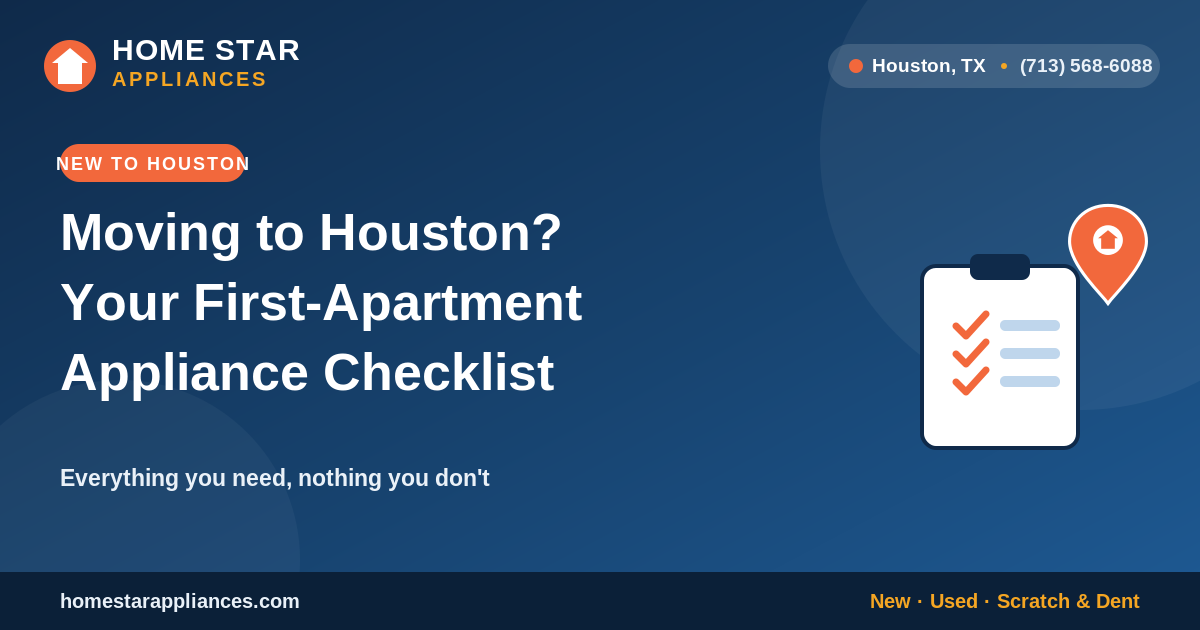 Moving to Houston first-apartment appliance checklist - Home Star Appliances