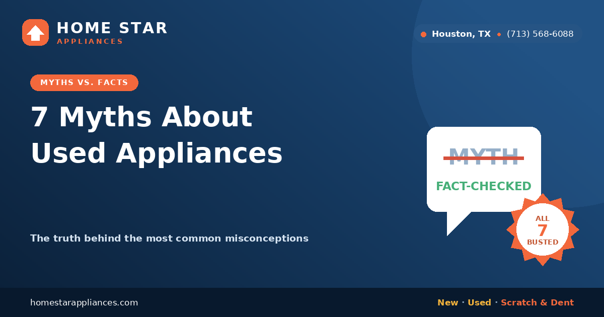 Seven myths about used appliances fact-checked by Home Star Appliances