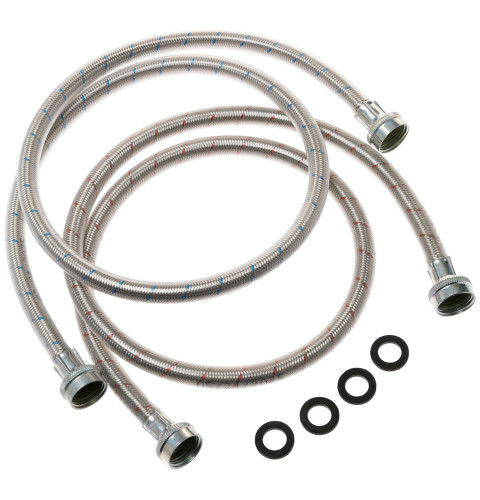 GE - Washing Machine - 2 PK - Stainless Steel 4 ft Hoses