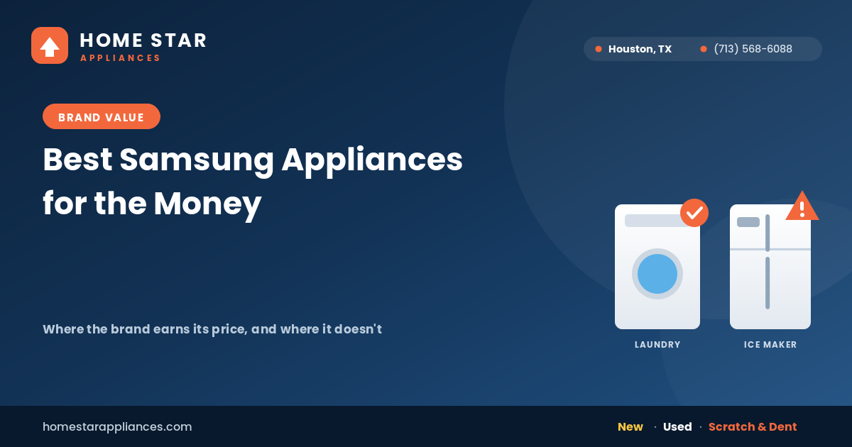 Samsung style kitchen appliances including a refrigerator, range and washer