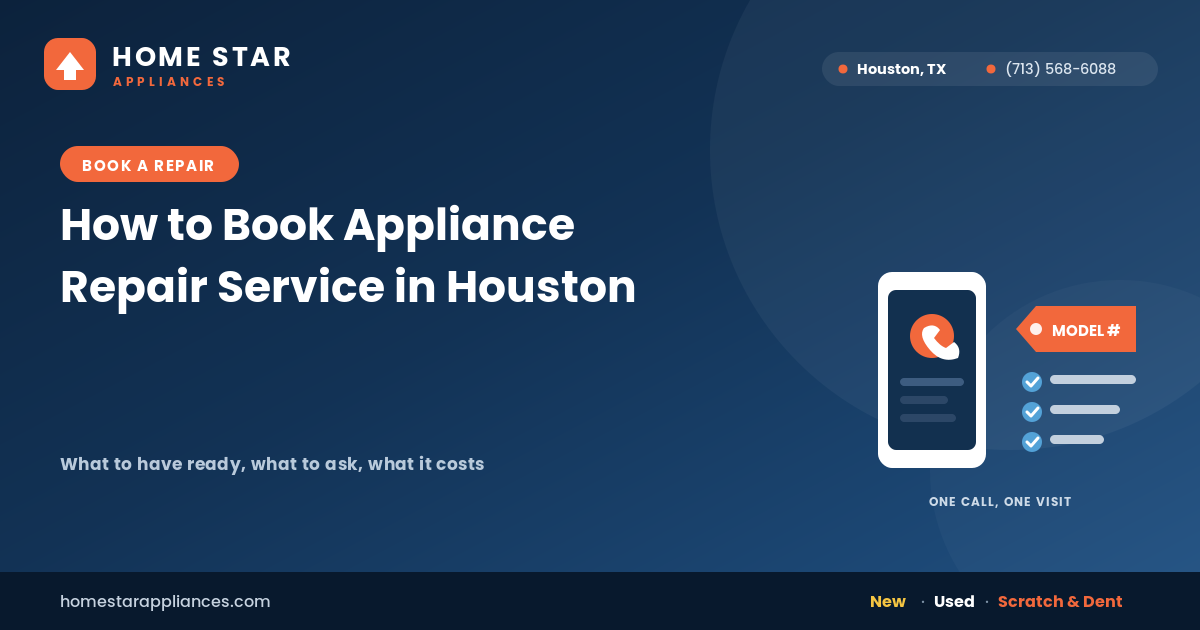 Appliance repair technician arriving at a Houston home