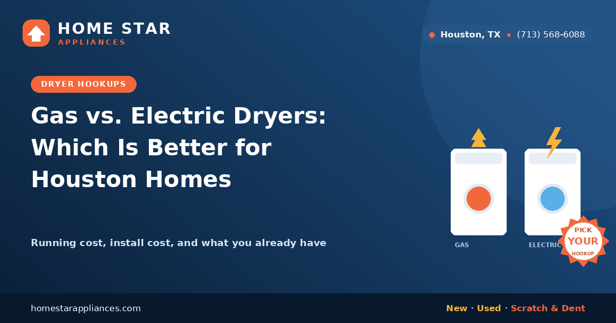 Gas dryer and electric dryer compared for Houston homes