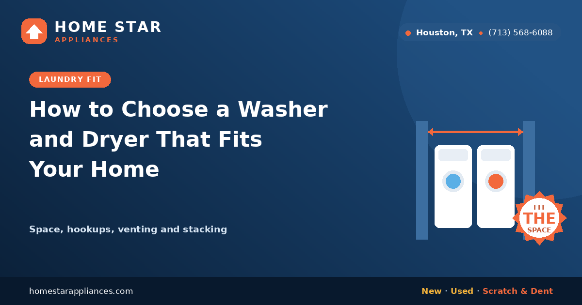 Washer and dryer measured to fit a laundry closet space