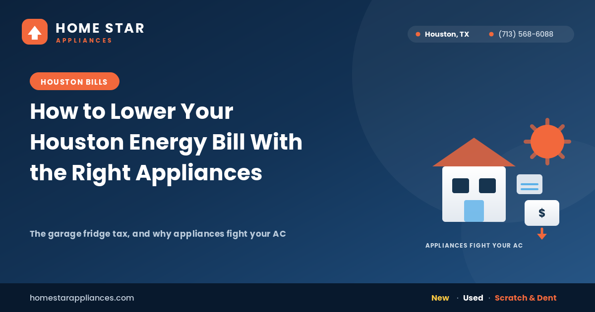 Houston home kitchen with energy efficient appliances and an air conditioning vent