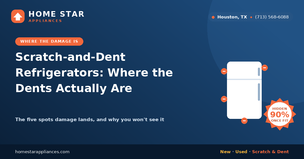 Diagram showing where dents land on scratch-and-dent refrigerators