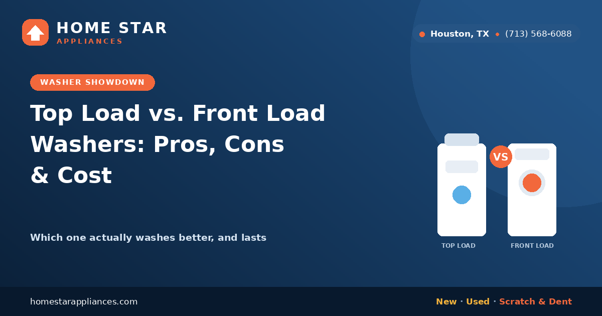 Top load washer compared with a front load washer