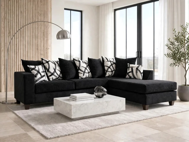 110 Black Sectional