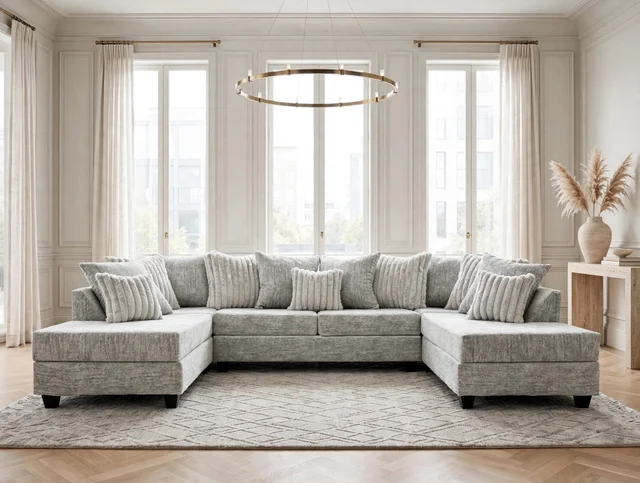 411 Gray – Double Chaise Sectional