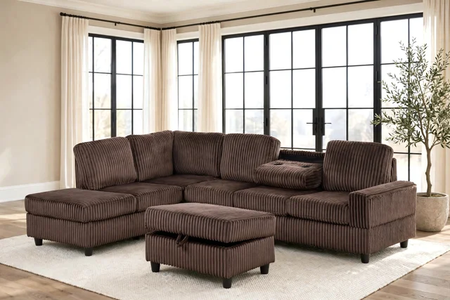 51Heights Reversible Sectional + Ottoman — New Arrival