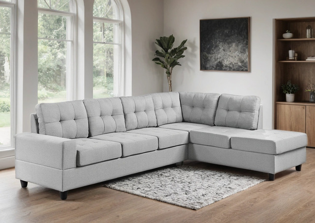 James Light Gray – Reversible Sectional