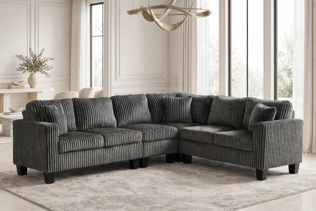 Logan2 Charcoal Reversible Sectional