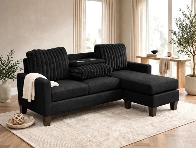 NEYMAR Black – Reversible Sectional