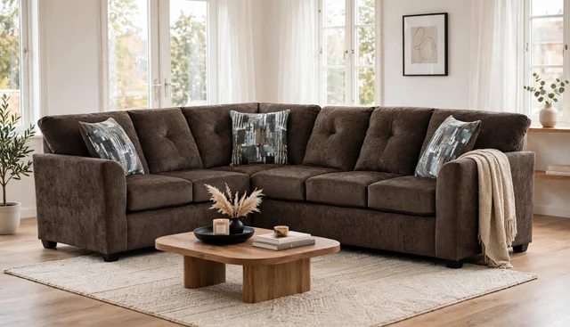 Washington 3007 Chocolate Sectional – NEW ARRIVAL